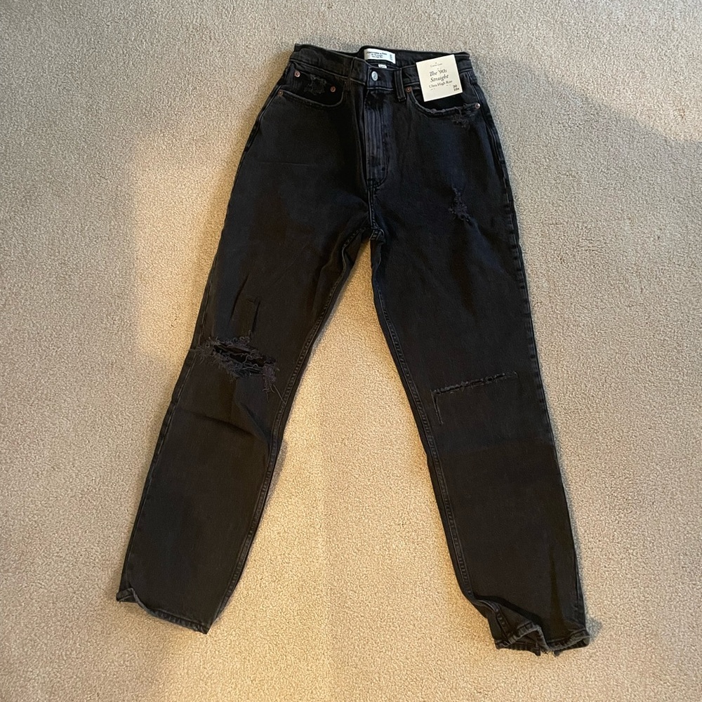 Curve Love 90s Ultra High Rise Straight Jeans (black)